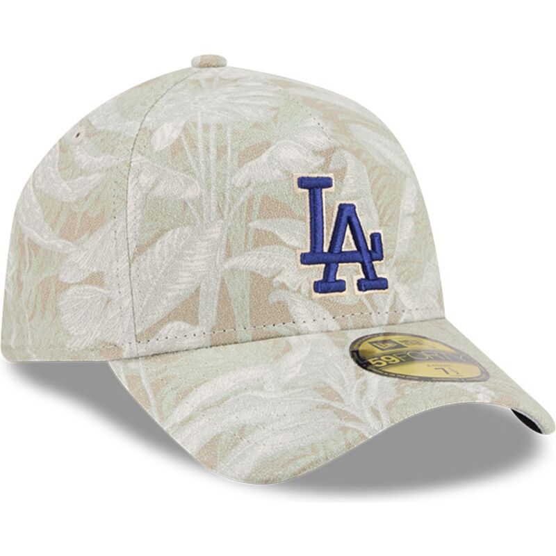 new-era-curved-brim-59forty-a-frame-leafy-palm-los-angeles-dodgers-mlb-beige-fitted-cap