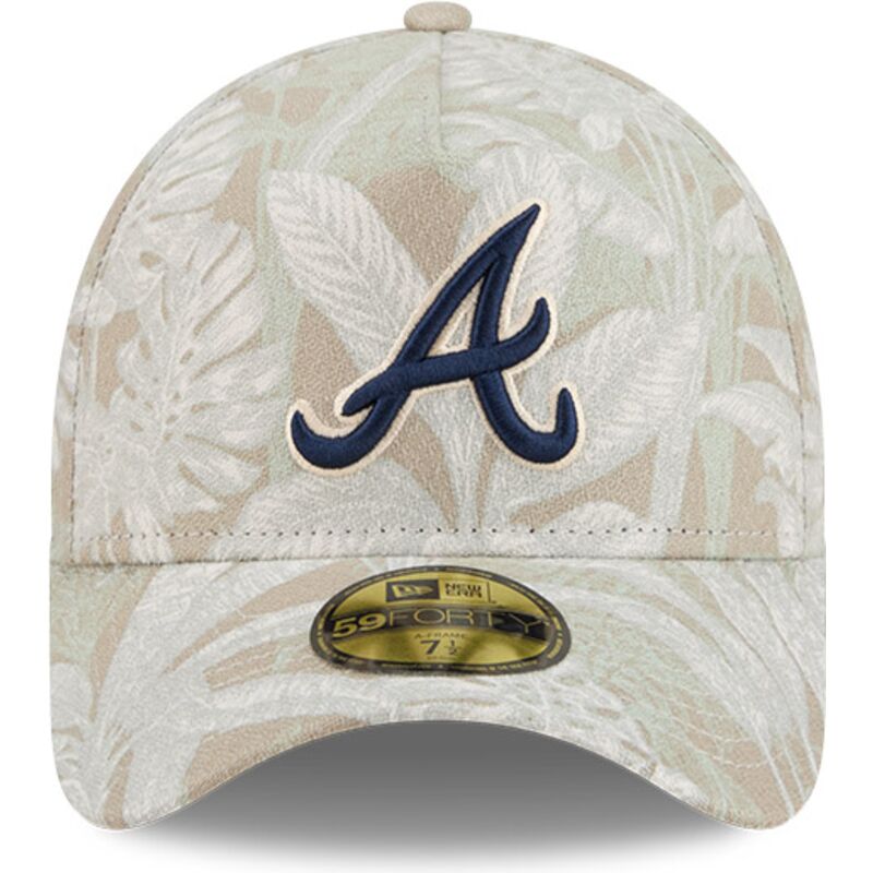 beige-gebogene-verstellbare-59forty-a-frame-leafy-palm-kappe-von-atlanta-braves-mlb-von-new-era