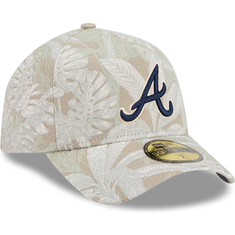 gorra-curva-beige-ajustada-59forty-a-frame-leafy-palm-de-atlanta-braves-mlb-de-new-era