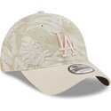 new-era-curved-brim-9twenty-leafy-palm-los-angeles-dodgers-mlb-beige-adjustable-cap