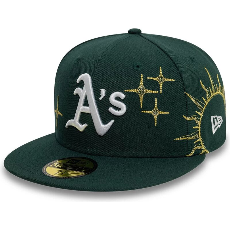 grune-enganliegende-59fifty-zodiac-flat-cap-der-oakland-athletics-mlb-von-new-era