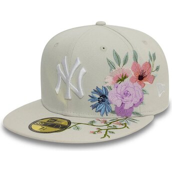 Cap lapos бежов регулиран 59FIFTY Floral New York Yankees MLB New Era