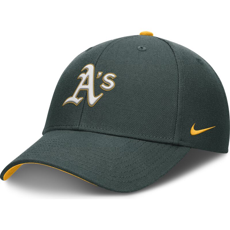 grune-gebogene-verstellbare-kappe-fur-kinder-dri-fit-club-structured-von-oakland-athletics-mlb-von-nike