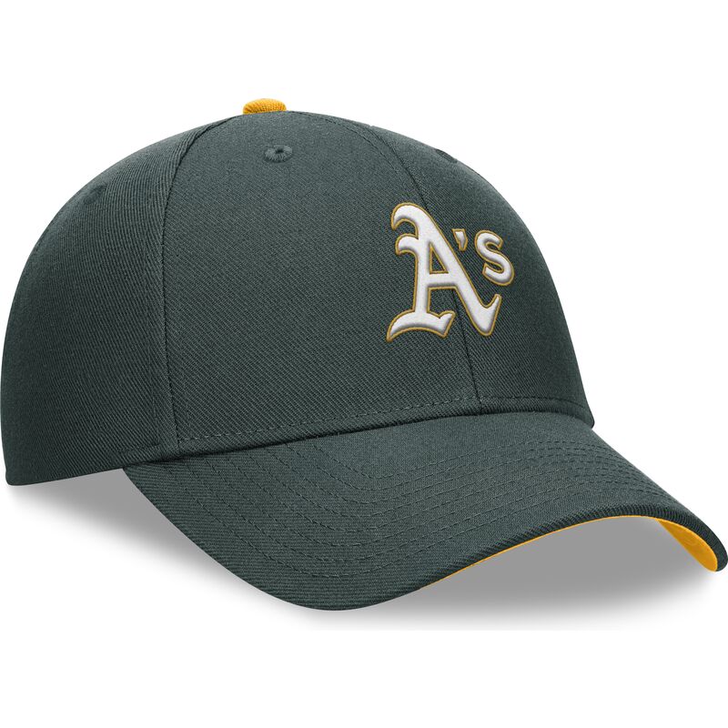 grune-gebogene-verstellbare-kappe-fur-kinder-dri-fit-club-structured-von-oakland-athletics-mlb-von-nike