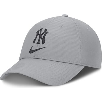 Sapkák ívelt szürke állítható pánt Primetime Club Structured UV Poly Ripstop New York Yankees MLB Nike