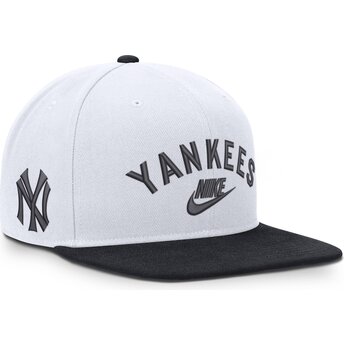 Sapkák lapos fehér snapback Cooperstown Dri-Fit Pro Structured Square Bill New York Yankees MLB Nike