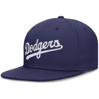Blaue flache verstellbare Kappe Dri-Fit True Structured Round Bill der Los Angeles Dodgers MLB von Nike