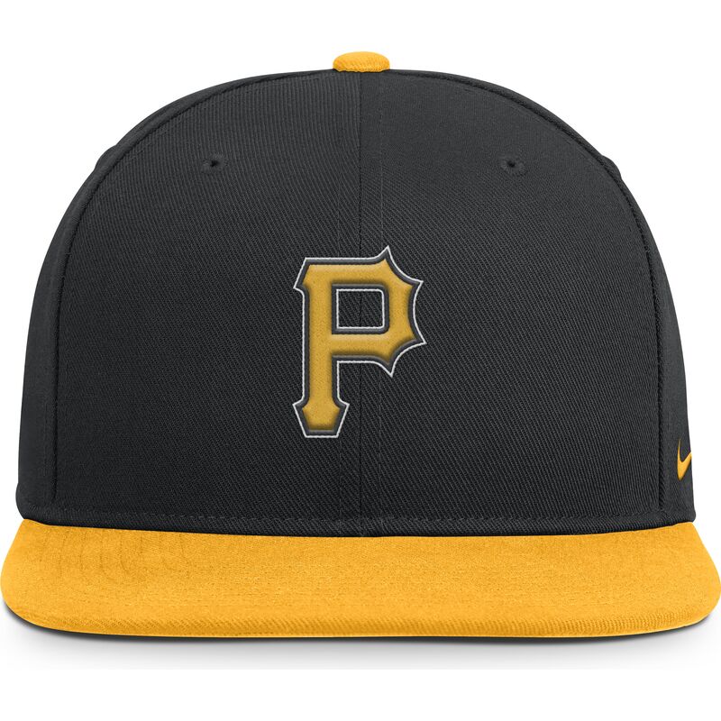 schwarze-und-gelbe-flache-snapback-kappe-dri-fit-pro-structured-square-bill-der-pittsburgh-pirates-mlb-von-nike