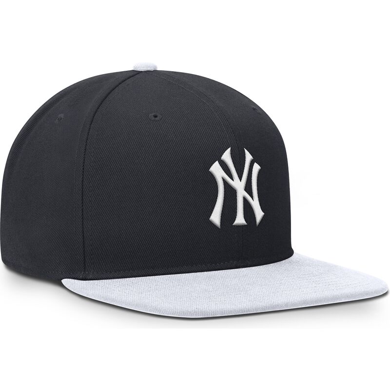 marineblaue-und-weisse-flache-snapback-kappe-dri-fit-pro-structured-square-bill-von-new-york-yankees-mlb-von-nike marineblaue-und-weisse-flache-snapback-kappe-dri-fit-pro-structured-square-bill-von-new-york-yankees-mlb-von-nike