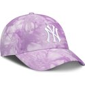 violette-verstellbare-gebogene-kappe-mothers-day-club-unstructured-organic-cotton-der-new-york-yankees-mlb-von-nike