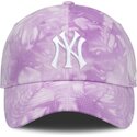 violette-verstellbare-gebogene-kappe-mothers-day-club-unstructured-organic-cotton-der-new-york-yankees-mlb-von-nike