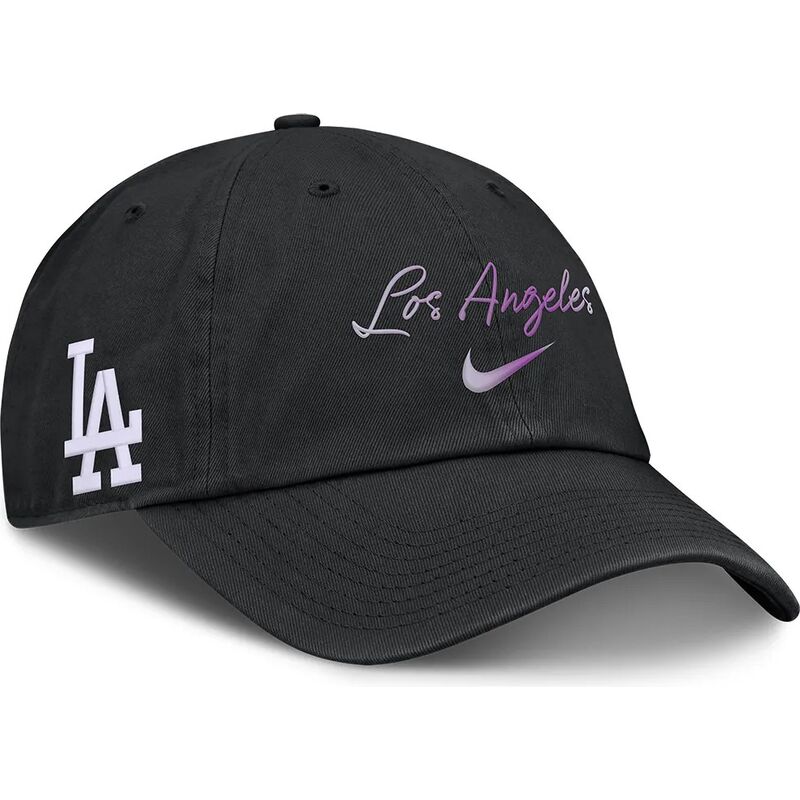 schwarze-verstellbare-gebogene-kappe-mothers-day-club-unstructured-organic-cotton-der-los-angeles-dodgers-mlb-von-nike