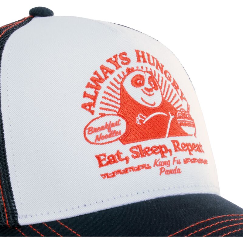 capslab-po-always-hungry-kfp-takb-kung-fu-panda-white-and-black-trucker-hat capslab-po-always-hungry-kfp-takb-kung-fu-panda-white-and-black-trucker-hat