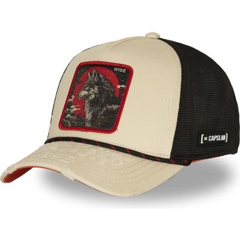 Trucker-Cap beige und schwarz Wolf Wise BEA3 WISB Beasts von Capslab