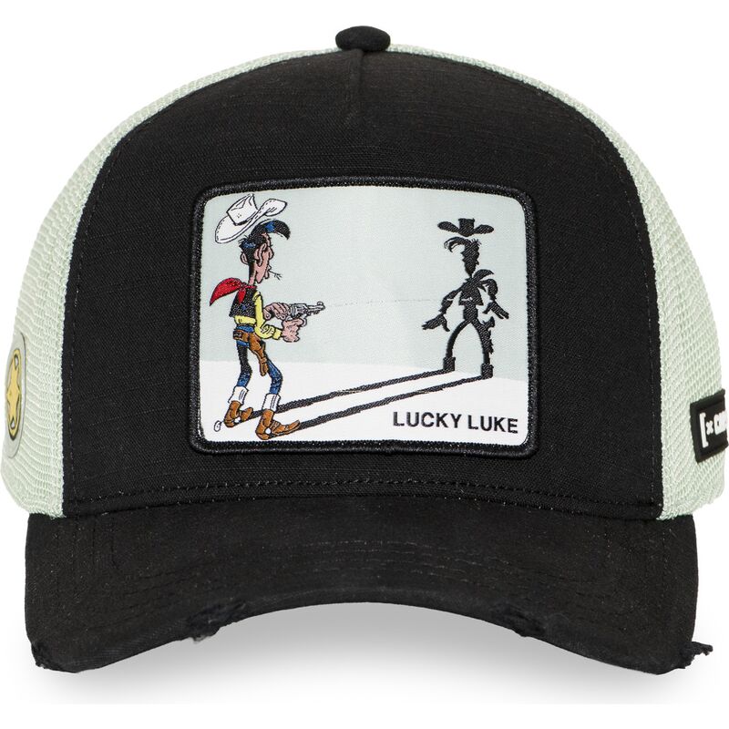 schwarze-und-weisse-trucker-kappe-lucky-luke-lck3-flub-von-capslab schwarze-und-weisse-trucker-kappe-lucky-luke-lck3-flub-von-capslab