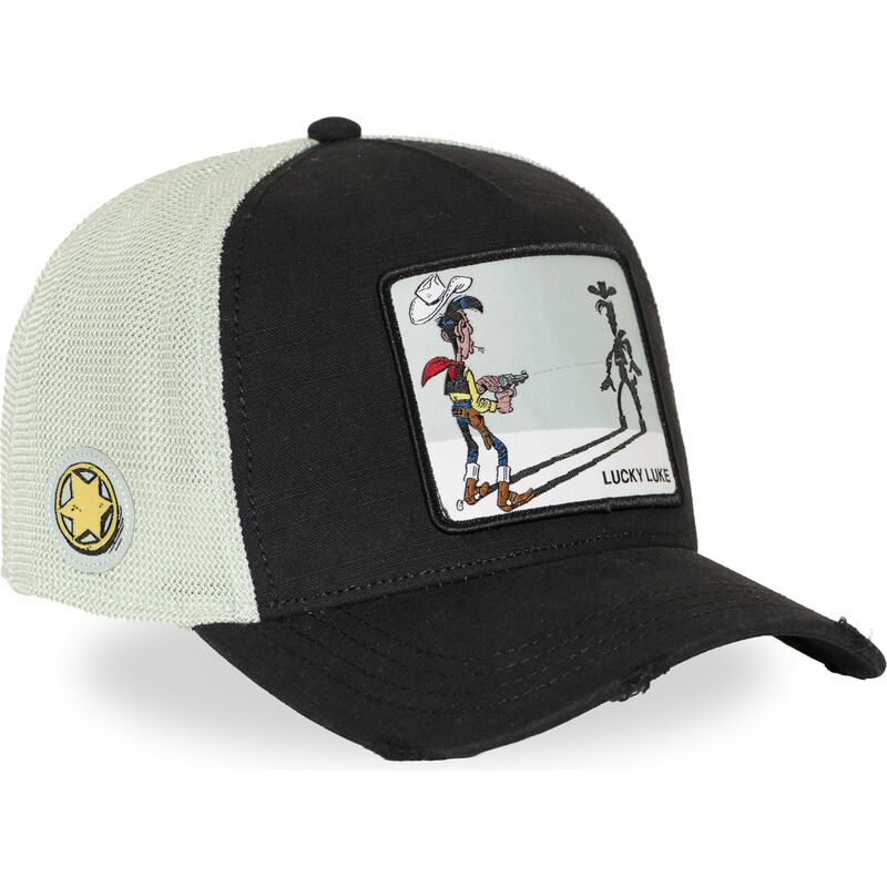 schwarze-und-weisse-trucker-kappe-lucky-luke-lck3-flub-von-capslab schwarze-und-weisse-trucker-kappe-lucky-luke-lck3-flub-von-capslab