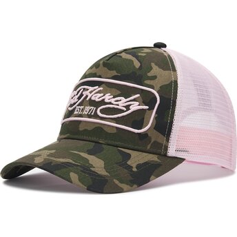 Sapkák ívelt terepmintás snapback rosa 1971 Ed Hardy