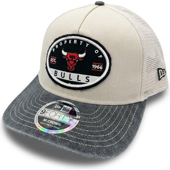 Sapkák ívelt bézs snapback 9FORTY M-Crown A Frame Fray Chicago Bulls NBA New Era