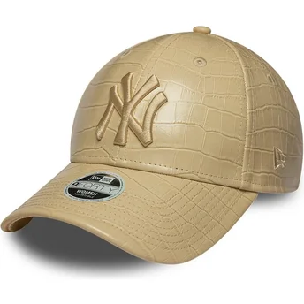 Sapkák ívelt bézs állítható 9FORTY PU Pattern New York Yankees MLB New Era