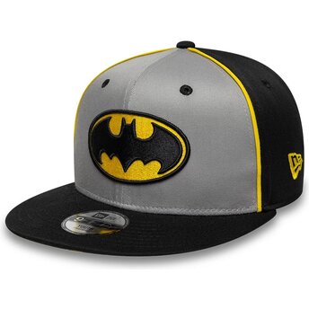 Sapkák lapos szürke snapback gyereknek 9FIFTY Piping Batman DC Comics New Era