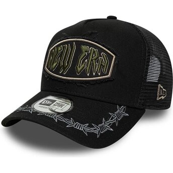 Sapkák ívelt fekete snapback E Frame Distressed Patch New Era