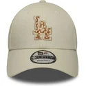 sapkak-ivelt-bezs-allithato-9forty-faux-pony-infill-los-angeles-dodgers-mlb-new-era