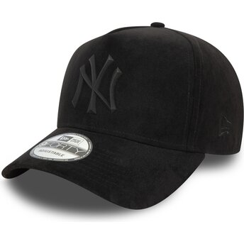 Sapkák ívelt fekete snapback E Frame Faux Suede New York...