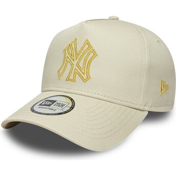 Sapkák ívelt bézs snapback dorado E Frame Metallic Outline New York Yankees MLB New Era