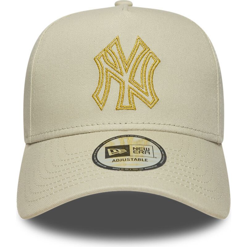 sapkak-ivelt-bezs-snapback-dorado-e-frame-metallic-outline-new-york-yankees-mlb-new-era