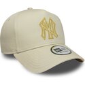 sapkak-ivelt-bezs-snapback-dorado-e-frame-metallic-outline-new-york-yankees-mlb-new-era