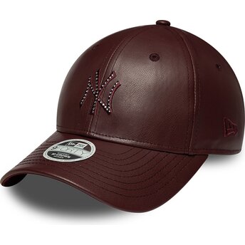 Sapkák ívelt barna snapback 9FORTY M-Crown PU Diamante New York Yankees MLB New Era