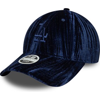 Sapkák ívelt sötétkék állítható 9TWENTY Velour Los Angeles Dodgers MLB New Era