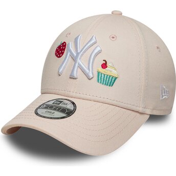 Sapkák ívelt rózsaszín állítható gyereknek 9FORTY Food Icon Cupcake New York Yankees MLB New Era