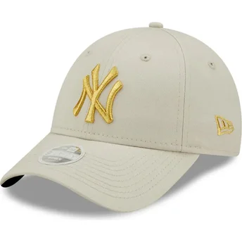 Sapkák ívelt bézs állítható dorado 9FORTY Metallic New York Yankees MLB New Era