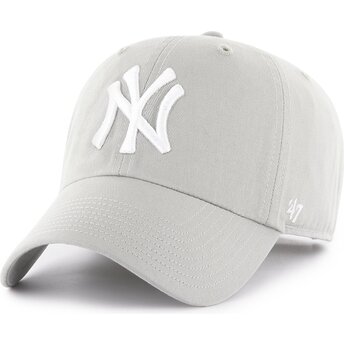 Sapkák ívelt szürke állítható Clean Up No Loop Label New York Yankees MLB 47 Brand