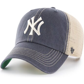 Sapkák ívelt szürke snapback Clean Up Trawler Vintage Navy New York Yankees MLB 47 Brand