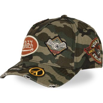 Sapkák ívelt terepmintás snapback KAMO01 Von Dutch