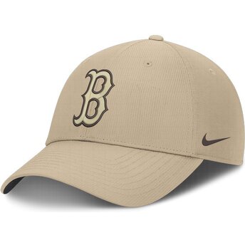 Sapkák ívelt bézs állítható Club Structured Uv Poly Ripstop Boston Red Sox MLB Nike