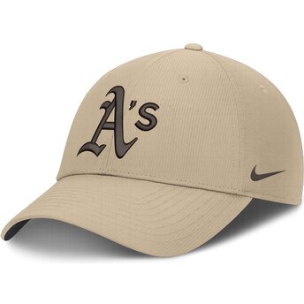 Sapkák ívelt bézs állítható Structured Uv Poly Ripstop Oakland Athletics MLB Nike