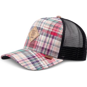 Sapkák ívelt többszínű snapback HFT Patch Check Red Djinns