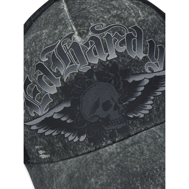 sapkak-ivelt-szurke-snapback-flaming-gothic-skull-washed-ed-hardy