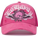sapkak-ivelt-rozsaszin-snapback-flaming-gothic-skull-washed-ed-hardy
