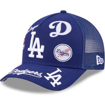Sapkák ívelt kék snapback 9FORTY M-Crown A Frame All Over Los Angeles Dodgers MLB New Era