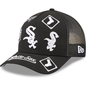 Sapkák ívelt fekete snapback 9FORTY M-Crown A Frame All Over Chicago White Sox MLB New Era