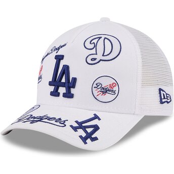 Sapkák ívelt fehér snapback 9FORTY M-Crown A Frame All Over Los Angeles Dodgers MLB New Era