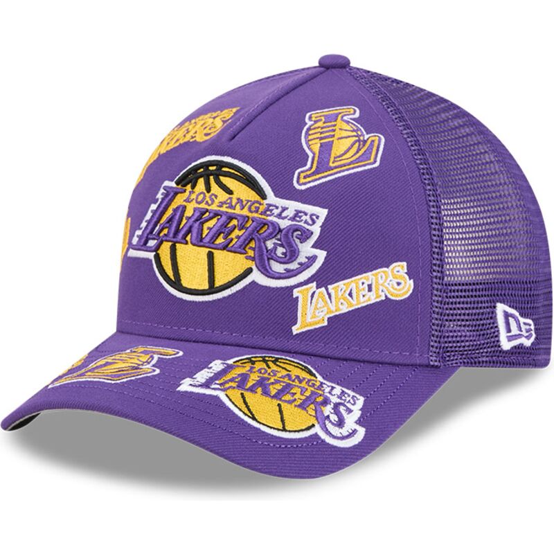 sapkak-ivelt-lila-snapback-9forty-m-crown-a-frame-all-over-los-angeles-lakers-nba-new-era
