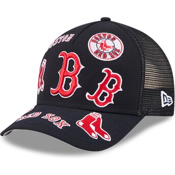 Sapkák ívelt sötétkék snapback 9FORTY M-Crown A Frame All Over Boston Red Sox MLB New Era