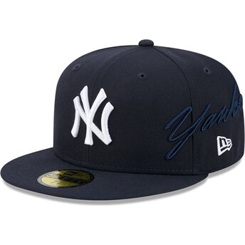 Sapkák lapos sötétkék illesztett 59FIFTY Side Script New York Yankees MLB New Era