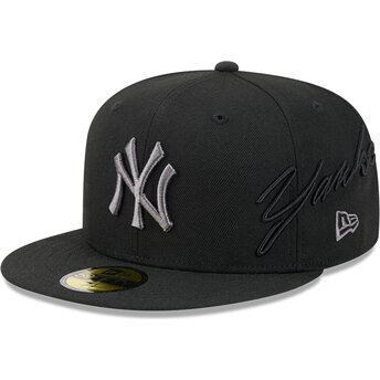Sapkák lapos fekete illesztett 59FIFTY Side Script New York Yankees MLB New Era