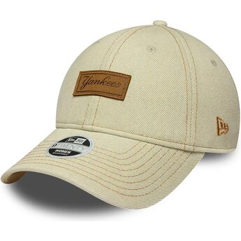 Sapkák ívelt bézs állítható 9TWENTY Denim New York Yankees MLB New Era